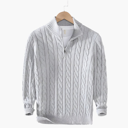 Herren Strickpullover mit Zopfmuster – Klassischer Stil für Büro und Freizeit