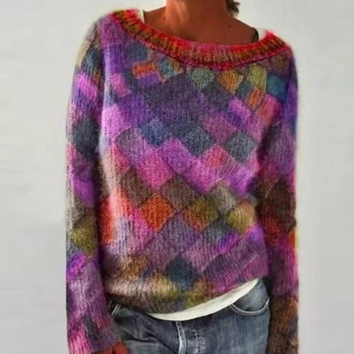 Melissa – Multicolor Rundhals Pullover mit lockerer Passform