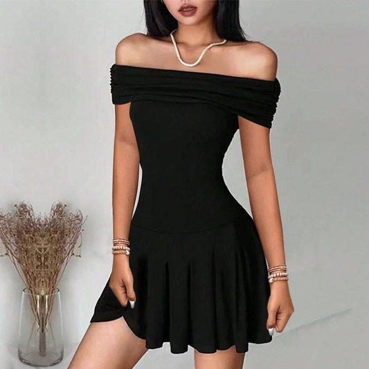Victoria – Off-Shoulder Kleid mit hohem Taillenrock