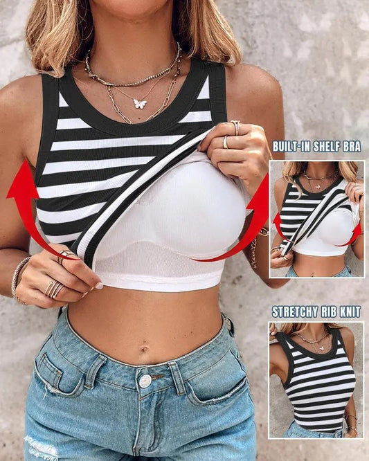 Jenny – Slim Fit Weste mit Bralette im modischen Rundhalsausschnitt für Damen