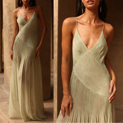 Rebecca – Lockeres Kleid mit Druckfalten und Perspektive für den Urlaub