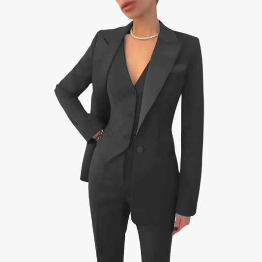 Damen Dreiteiliger Anzug mit Taillierter Passform – Elegantes Business- & Abend-Outfit