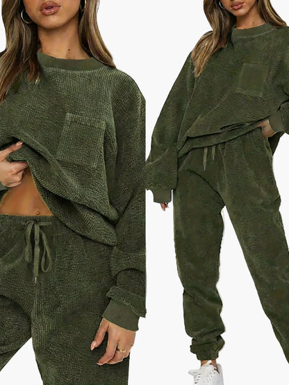 Damen Freizeit Trainingsanzug Set – Lockerer Style für Herbst und Winter