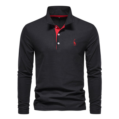 Herren Langarm Poloshirt Klassisch Modern Business & Freizeit