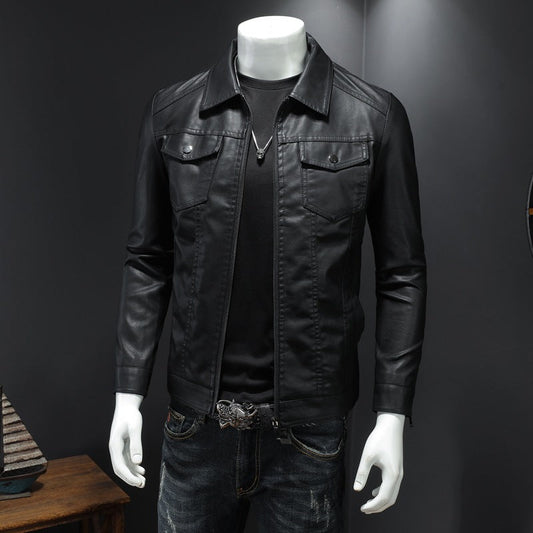 Anthony – Schlanke Herren-Bikerjacke in Einfarbigem Design
