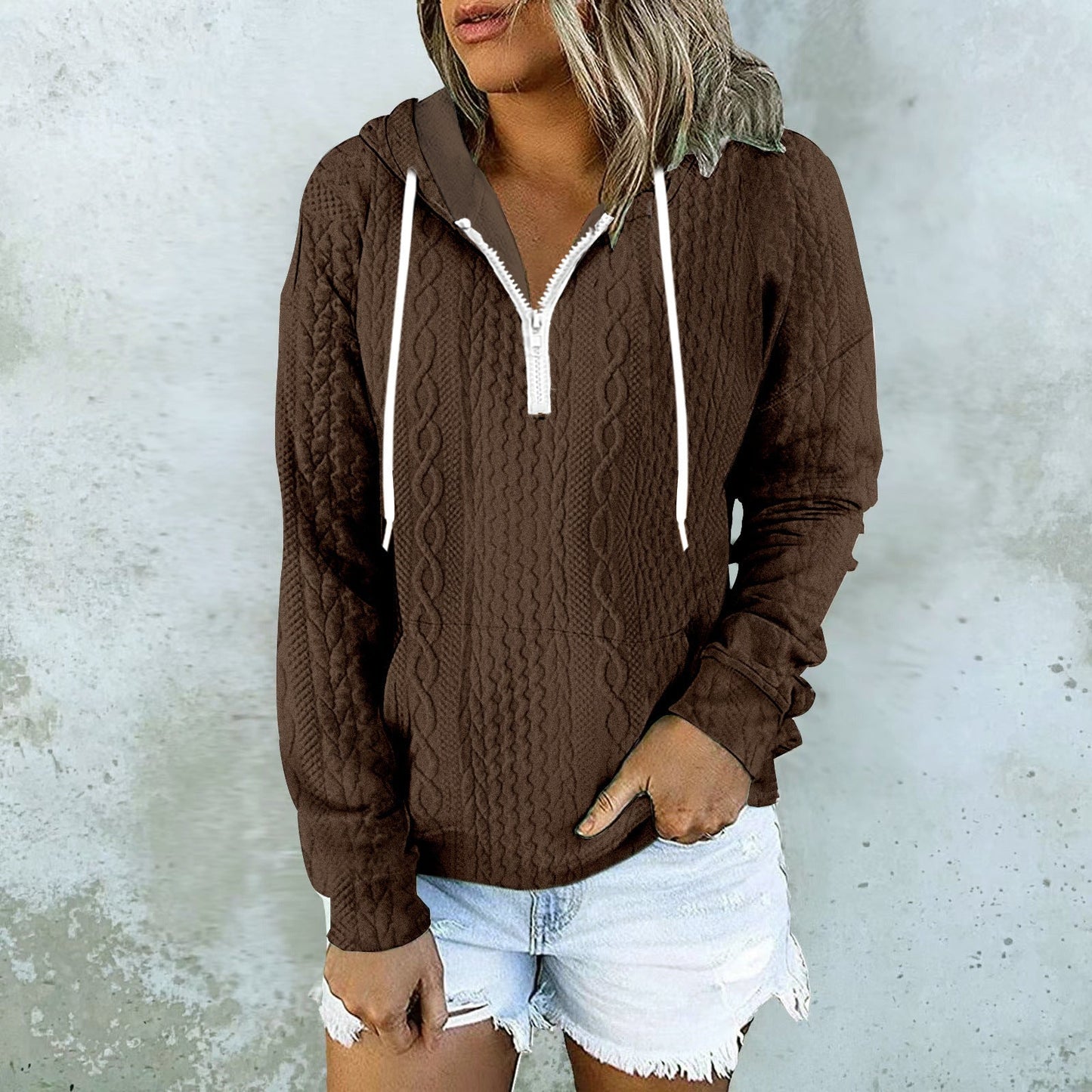 Sophie – Hoodie mit Twist-Textur und Kordelzug für modebewusste Frauen