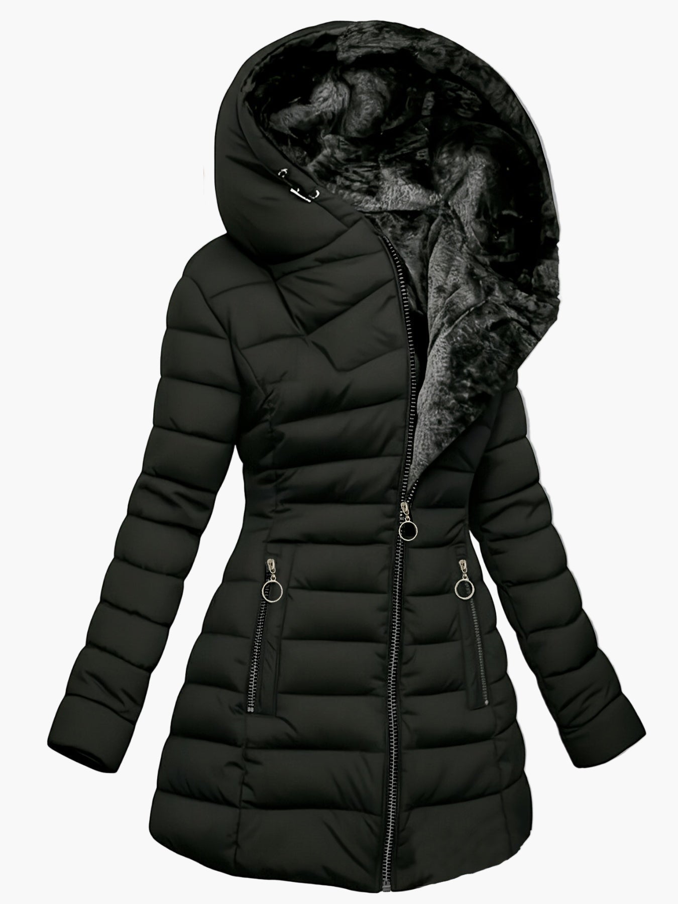Damen Winter Steppmantel mit Kapuze – Eleganter Outdoor Parka für kalte Tage