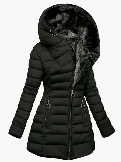 Damen Winter Steppmantel mit Kapuze – Eleganter Outdoor Parka für kalte Tage