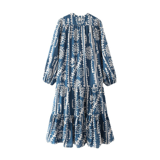 Diana – Modisches Temperament Kleid mit geschichteter Druckgestaltung