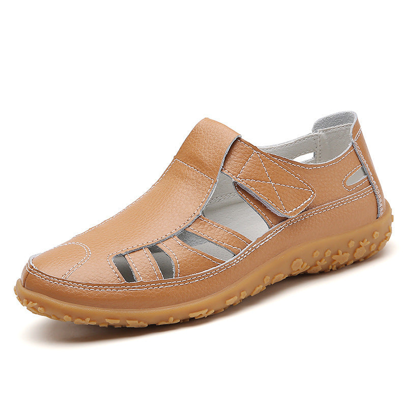 Amanda – Handgemachte Retro Weichsohlenschuhe aus veganem Leder mit Klettverschluss