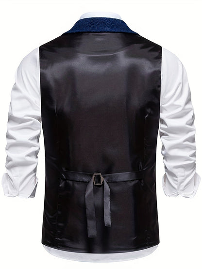 Herren Weste Klassisch Modern Business Hochzeit – Elegantes Herrenwesten-Design mit Reverskragen und Retro-Charme