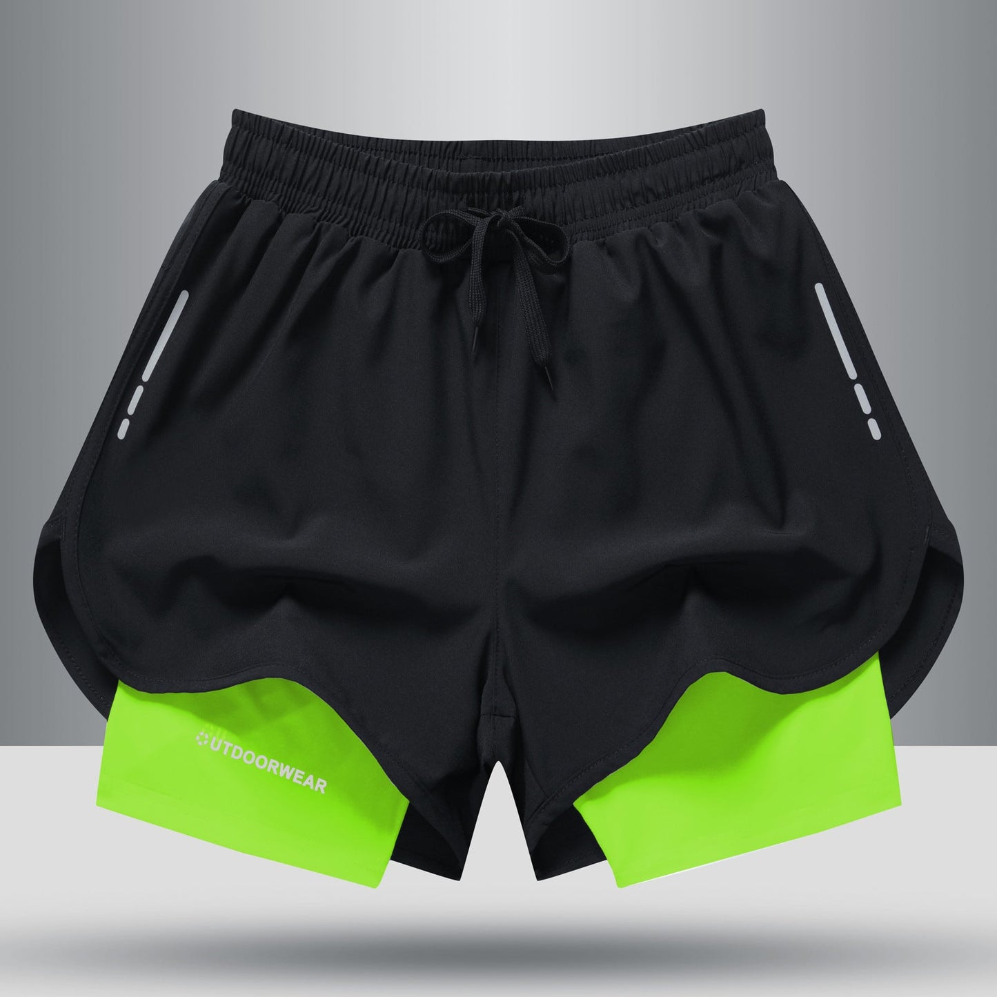 Ian – Sportliche Herren-Shorts mit Kordelzug und doppelter Schicht, schnelltrocknend und hoch elastisch