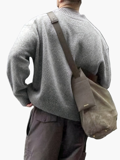 Herren Streetstyle Pullover mit Buchstaben-Detail und lockerem Schnitt – Ideal für Herbst & Winter