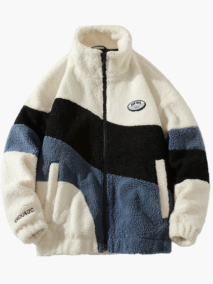 Herren Preppy Style Softshelljacke mit Farbblock-Design und Stehkragen – Freizeitjacke mit Reißverschluss