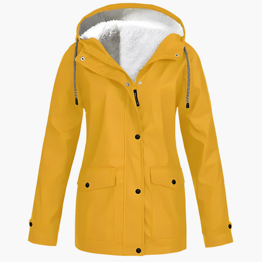 Damen Fleece Gefütterte Regenjacke für Winter Outdoor & Alltag – CozyShield Stilvoll & Warm