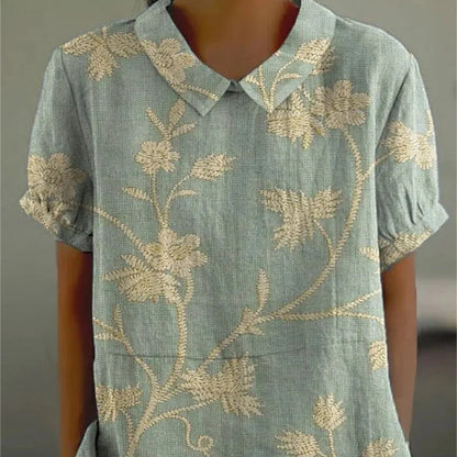 Ann – Lässiges Damen Kurzarmshirt mit Reverskragen