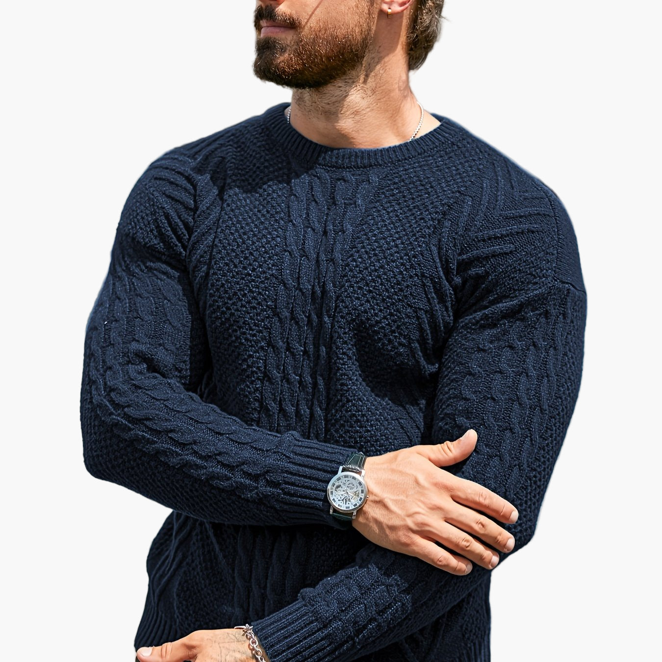 Herren Strickpullover Grobstrick Modern Casual Winterpullover