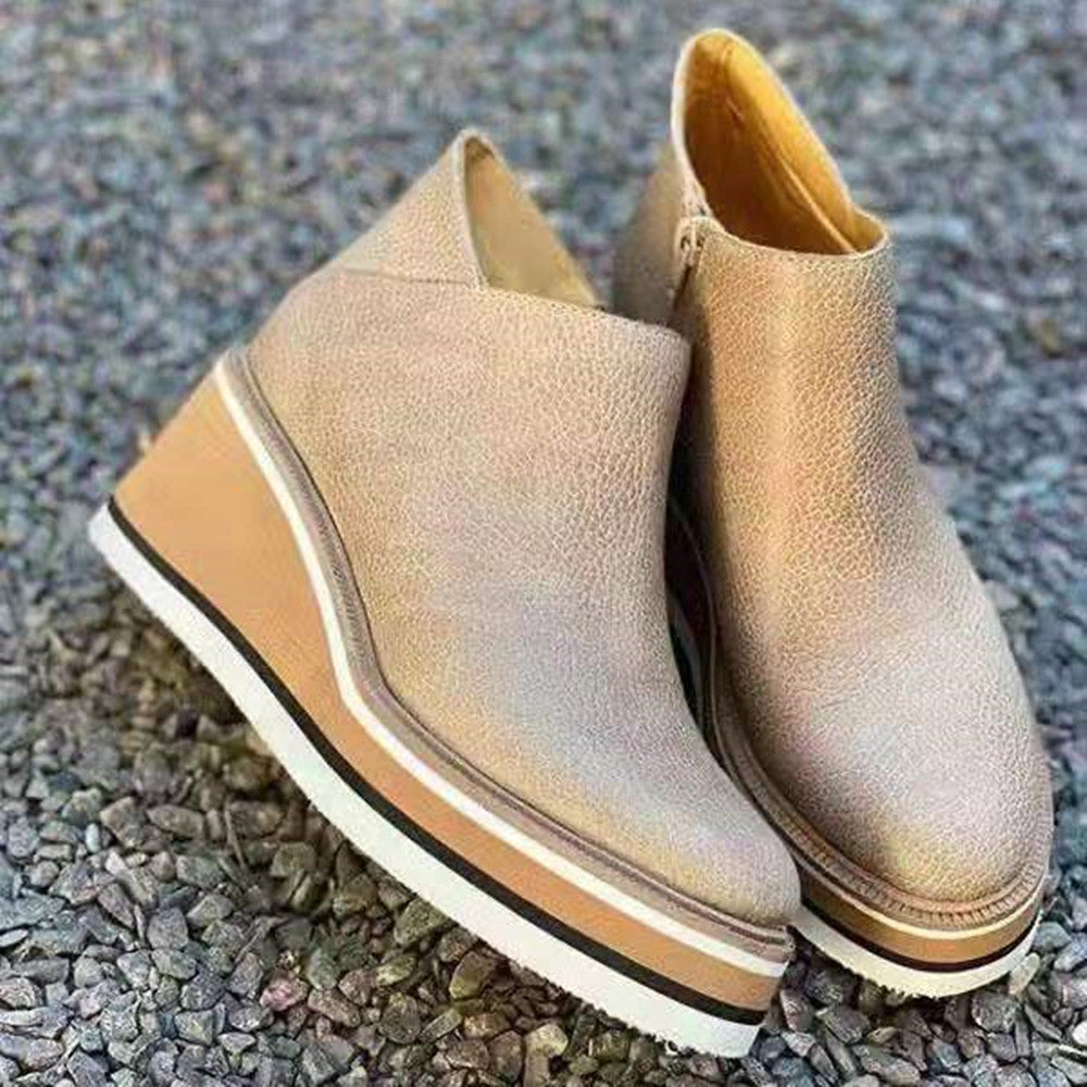 Jennifer – Flache Stiefel mit seitlichem Reißverschluss für Herbst und Winter