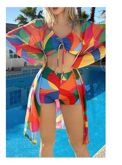 Lydia – 3-teiliges Bikini-Set mit langärmliger Cardigan für den Sommer