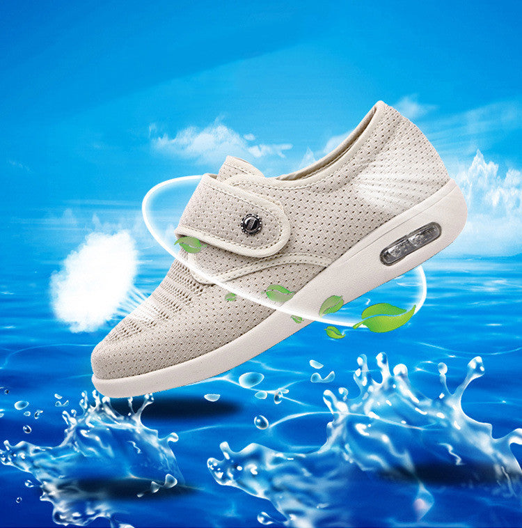Damen Komfort Freizeit Sneakers mit Klettverschluss – Atmungsaktive Walkingschuhe für Alltag & Spaziergänge
