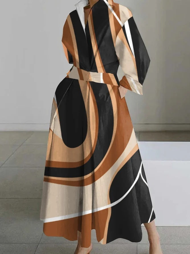 Charlotte – Langärmliges Blusen-Kleid mit elastischer Taille