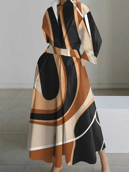 Charlotte – Langärmliges Blusen-Kleid mit elastischer Taille