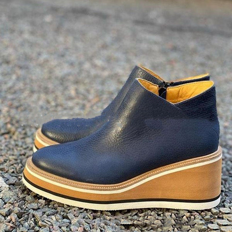 Jennifer – Flache Stiefel mit seitlichem Reißverschluss für Herbst und Winter