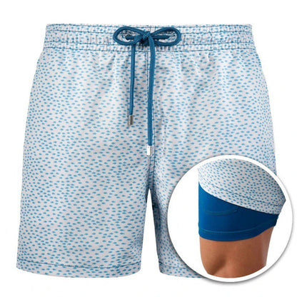 Jerry – Bedruckte Herren-Badeshorts mit doppelter Schicht für den Sommer