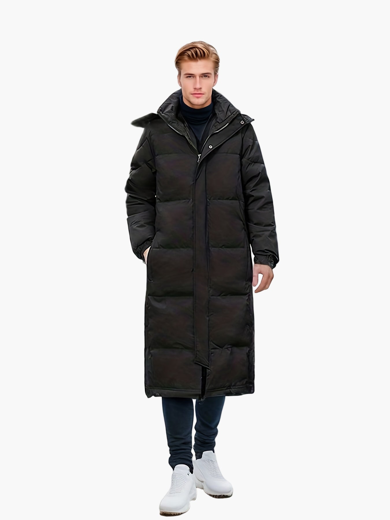 Herren Daunen-Steppmantel Lang Casual Winter Outdoor Parka