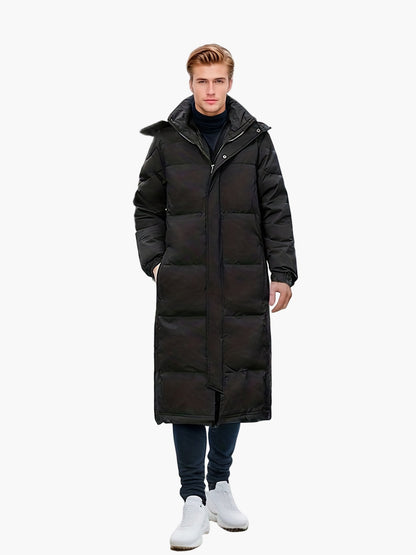 Herren Daunen-Steppmantel Lang Casual Winter Outdoor Parka