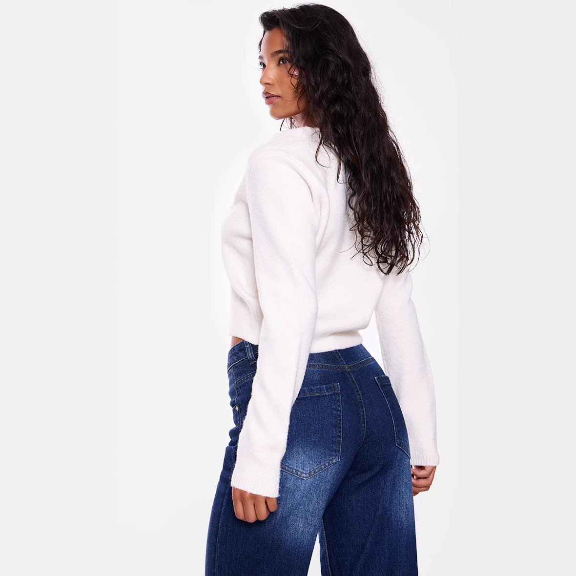 Tanya – Knopf-Cardigan aus veganem Material