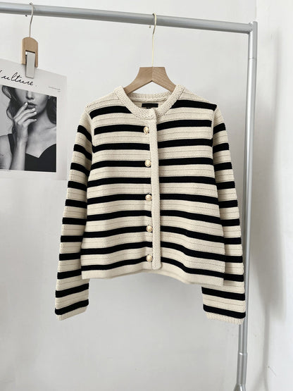 Shannon – Schlanker Damen-Strickcardigan mit Streifenmuster