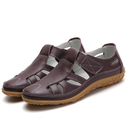 Amanda – Handgemachte Retro Weichsohlenschuhe aus veganem Leder mit Klettverschluss