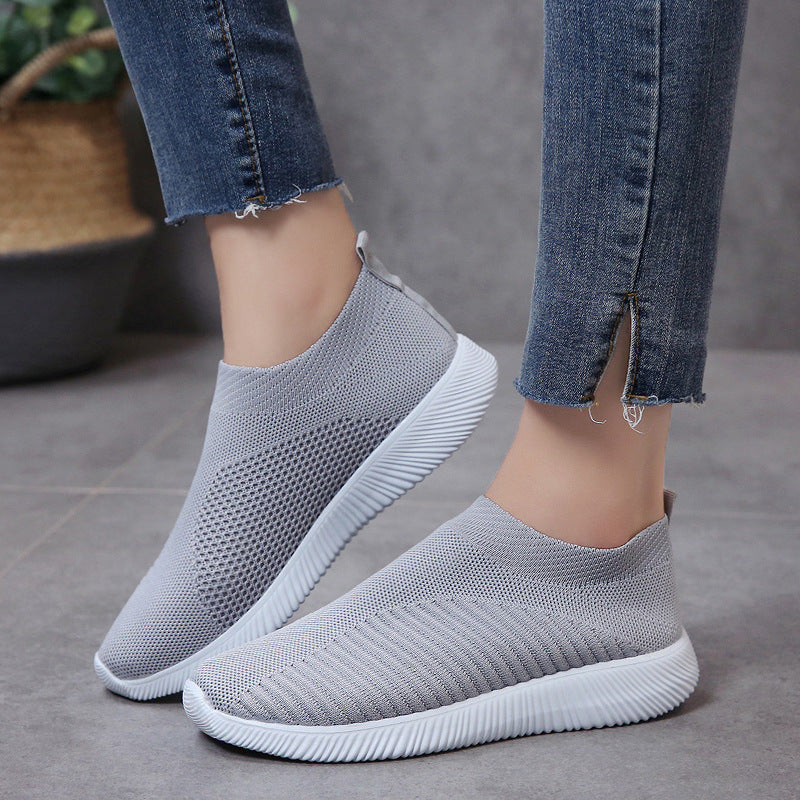 Tara – Plus Size Fly-Knit Socken Schuhe aus elastischem Stoff
