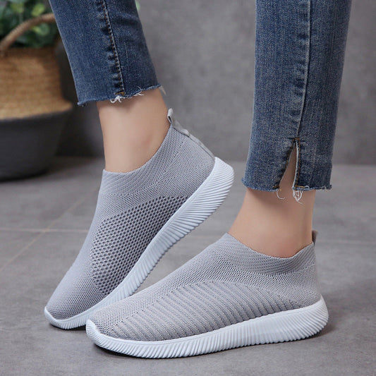 Tara – Plus Size Fly-Knit Socken Schuhe aus elastischem Stoff