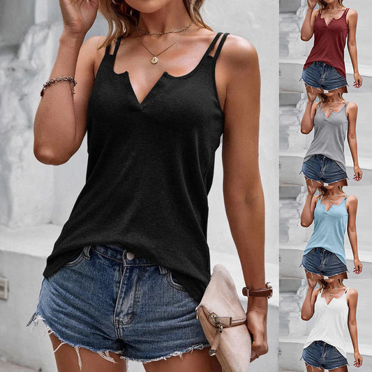 Rachael – V-Ausschnitt Spaghettiträger Top für Damen