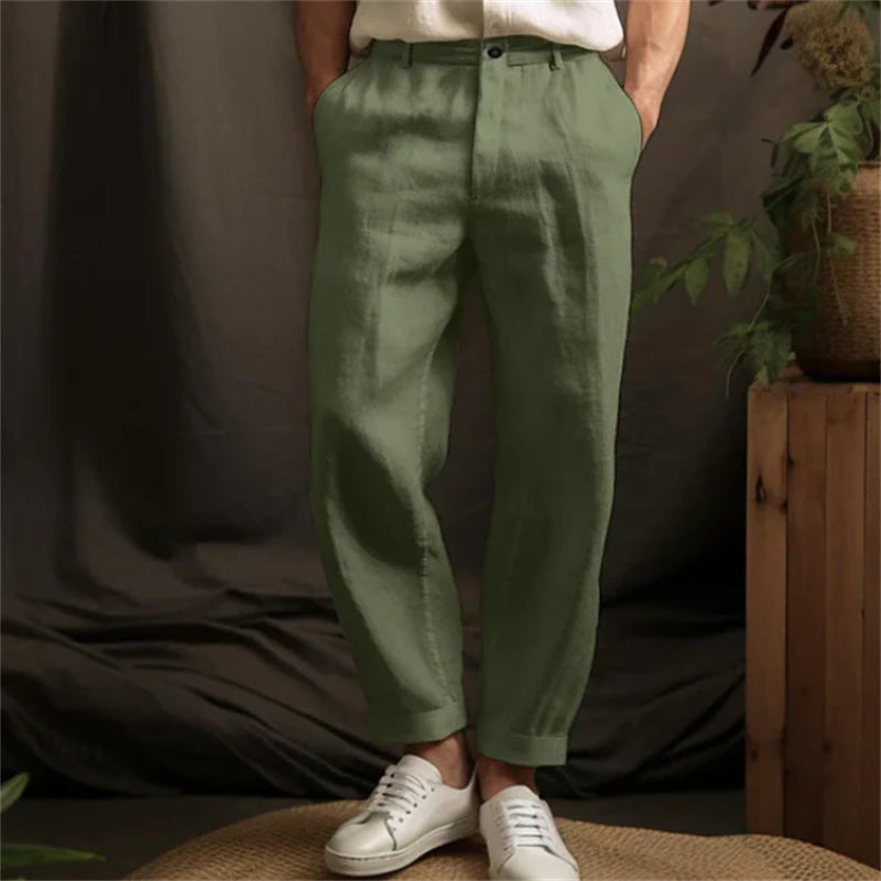 George – Leichte Herren-Leinenhose in geradem Schnitt