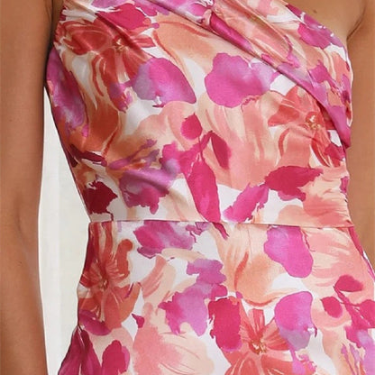 Rose – Langes Damenkleid mit Blumendruck