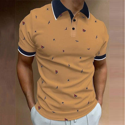 Stanley – Kurzarm-Sailboat T-Shirt mit 3D-Druck und Flanschen