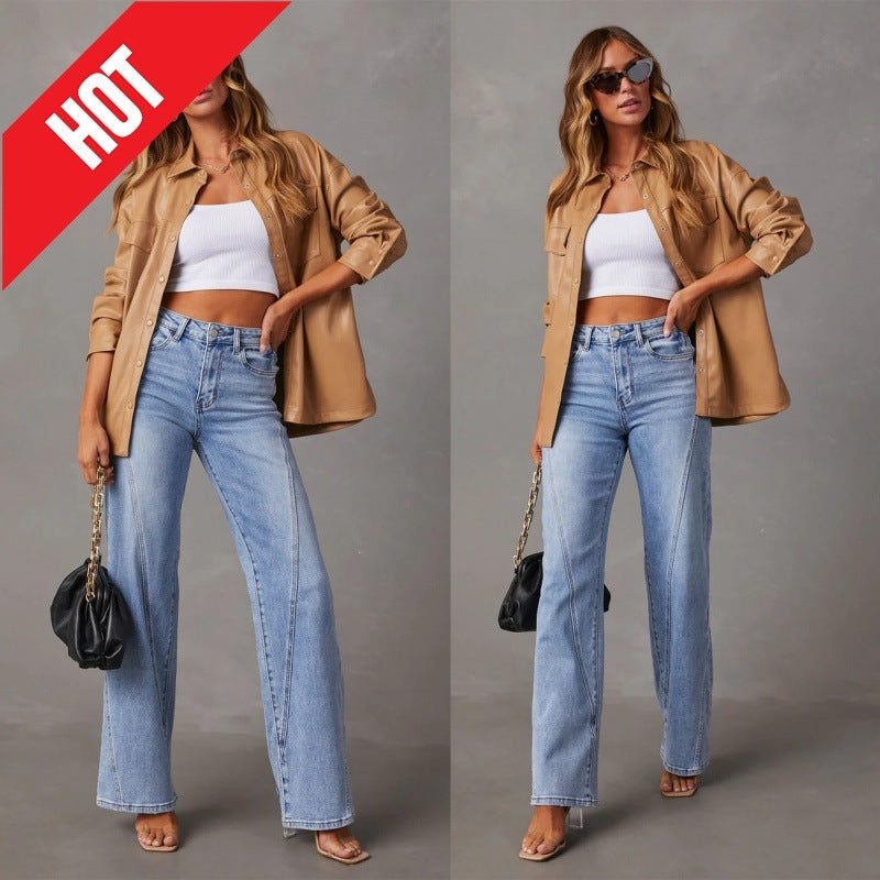 Joanne – Weite Damenjeans mit Patchwork