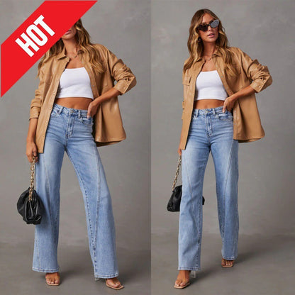 Joanne – Weite Damenjeans mit Patchwork
