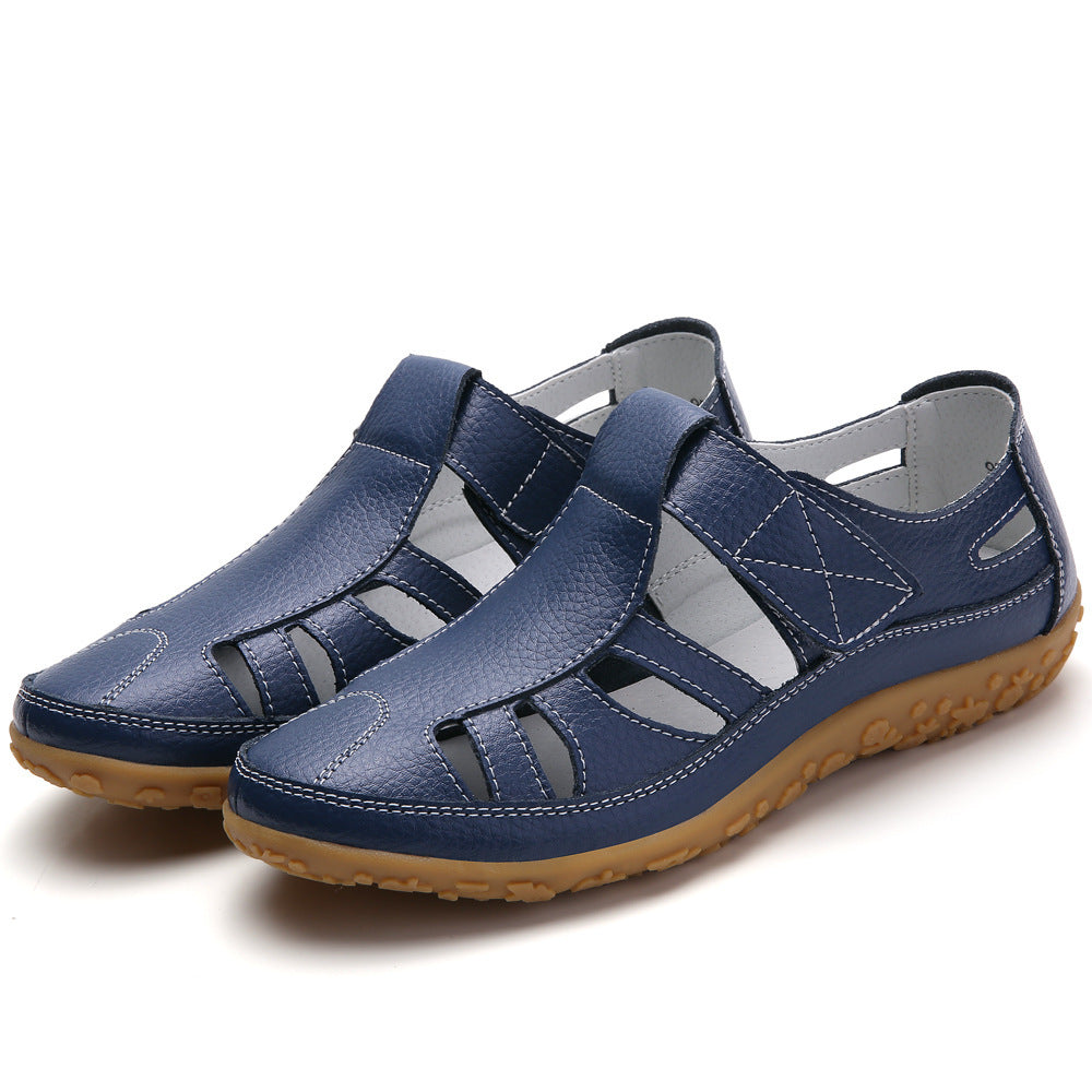 Amanda – Handgemachte Retro Weichsohlenschuhe aus veganem Leder mit Klettverschluss