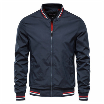 Herren Bomberjacke Freizeit & Sport – Stylische Übergangsjacke mit Streifenkragen