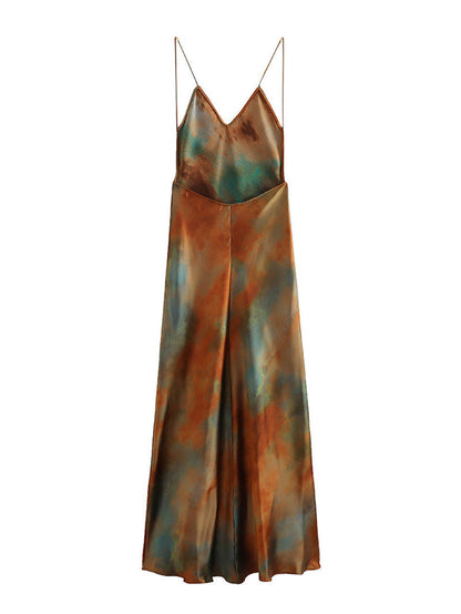Kate – Ärmelloses, Batik-Mittel-Längen-Trägerkleid für Damen
