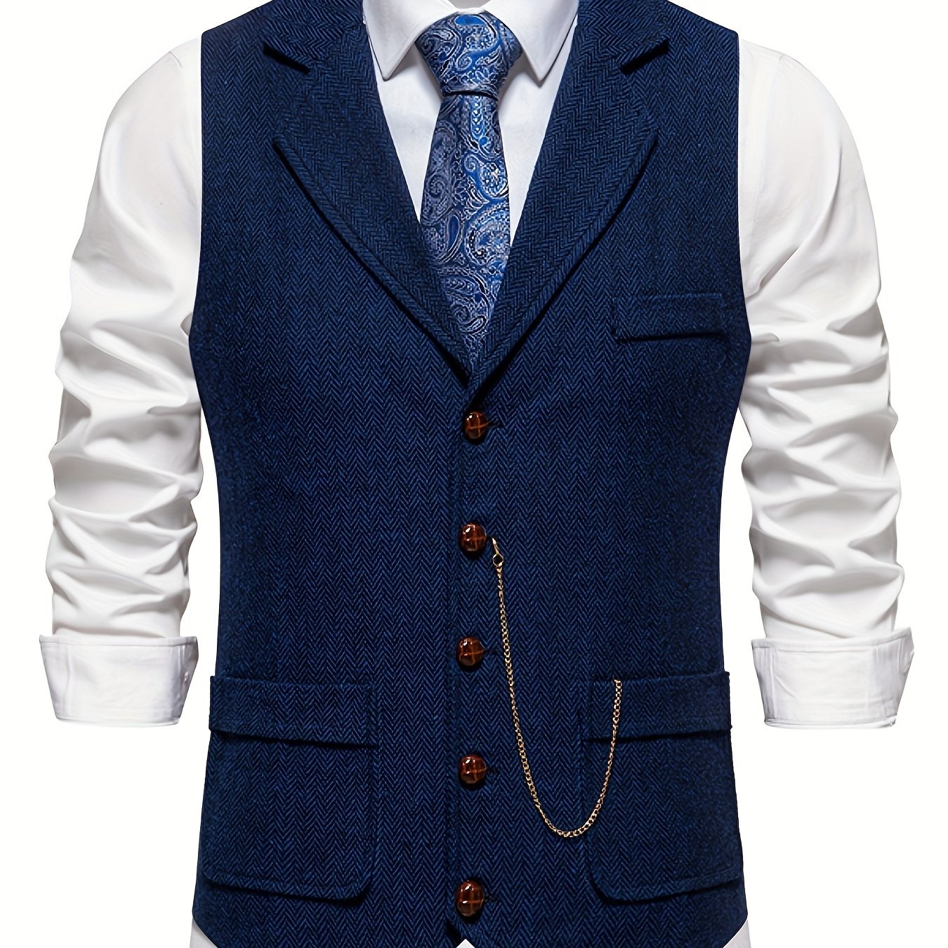 Herren Weste Klassisch Modern Business Hochzeit – Elegantes Herrenwesten-Design mit Reverskragen und Retro-Charme