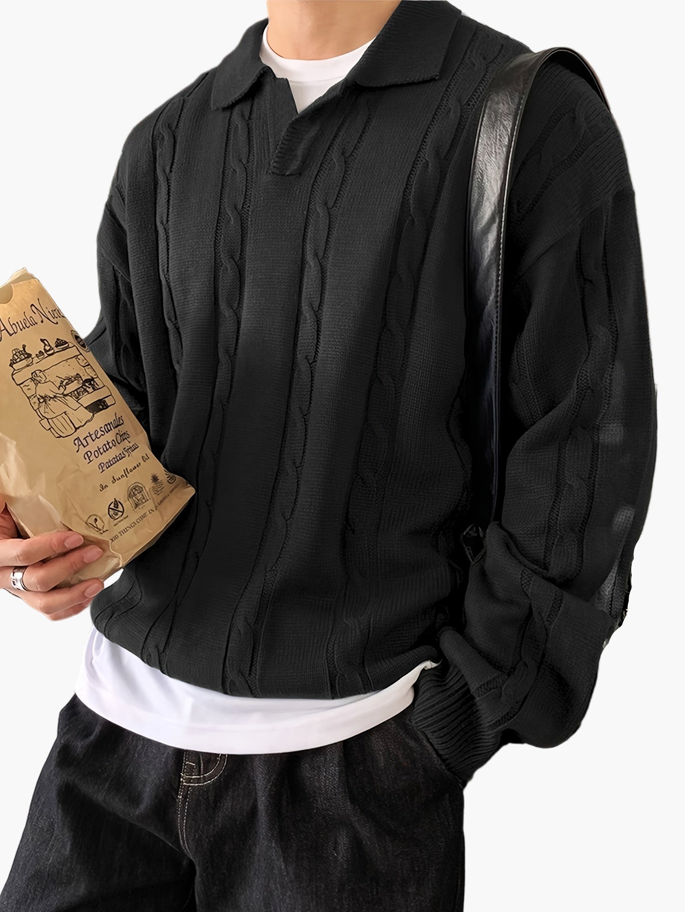 Herren Polo-Strickpullover im Casual-Stil – Ideal für Alltag und Freizeit