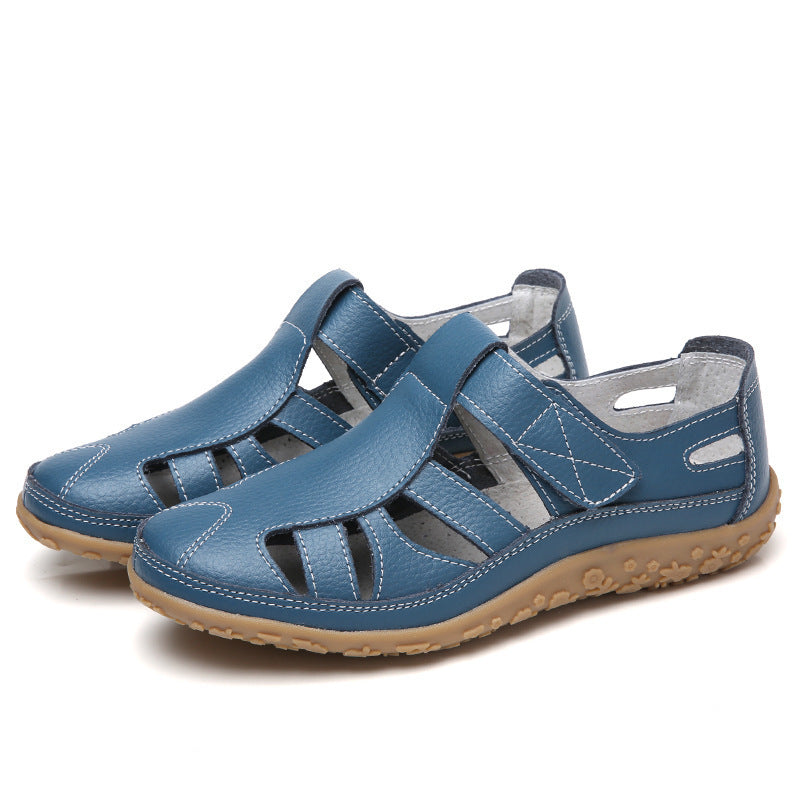 Amanda – Handgemachte Retro Weichsohlenschuhe aus veganem Leder mit Klettverschluss