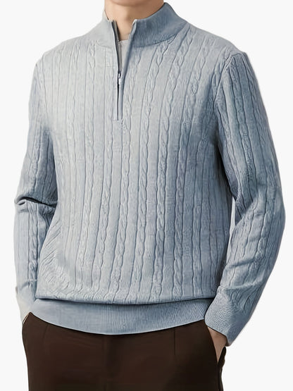 Herren Pullover Halbzip Casual Strickpullover für Herbst und Winter