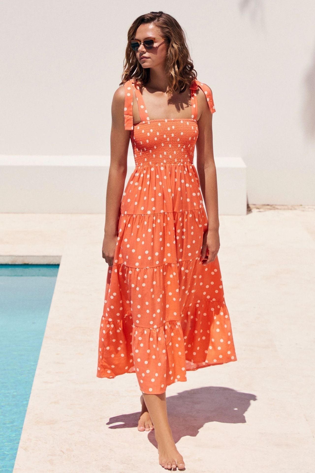 Tamara – Langes Kleid mit Sling-Tie-Druck