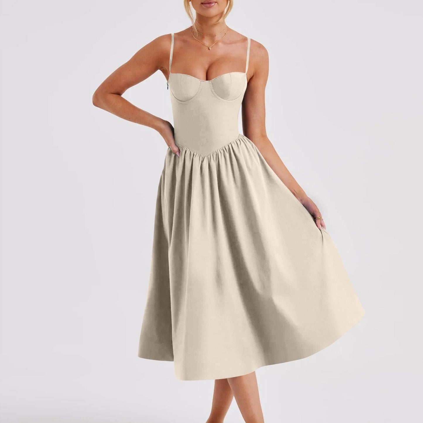 Vanessa – Französisches Retro-Langes Kleid im Hofstil